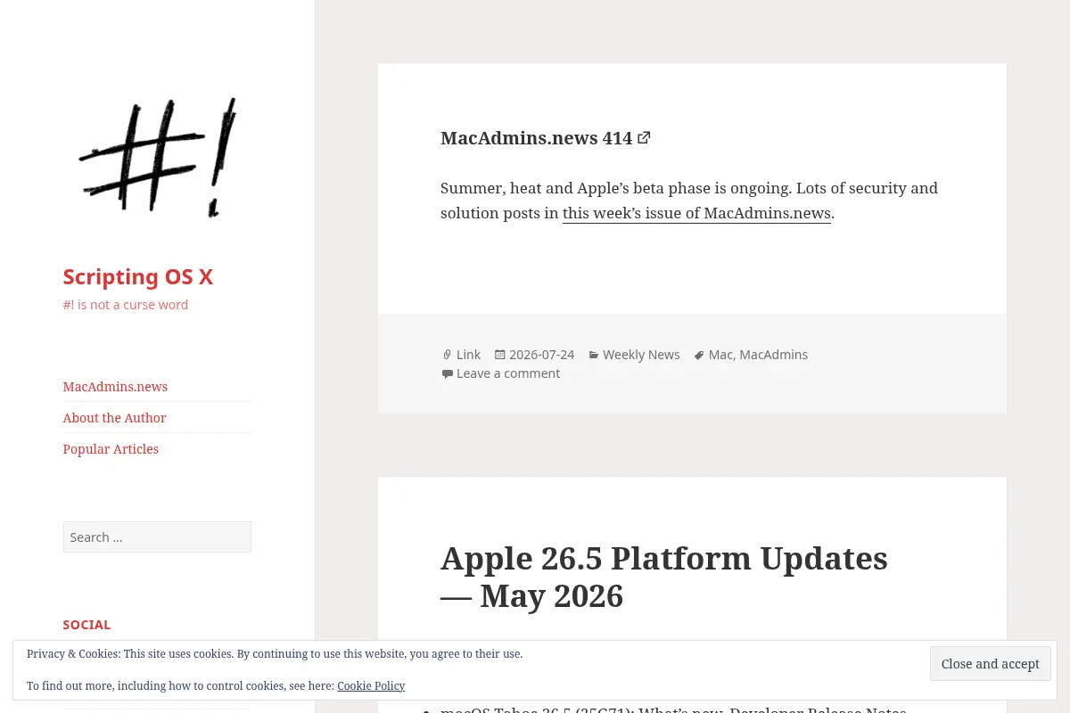 Scripting OS X – #! is not a curse word