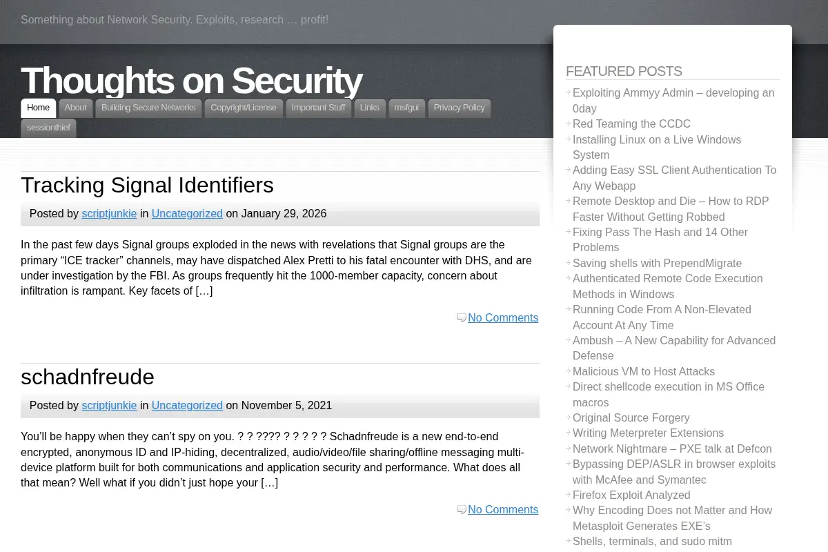 Thoughts on Security