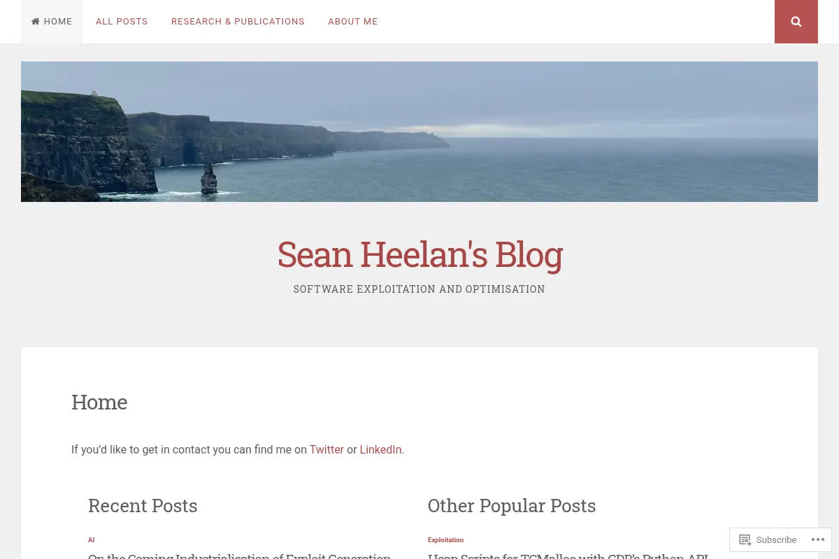 Sean Heelan's Blog – Software Exploitation and Optimisation