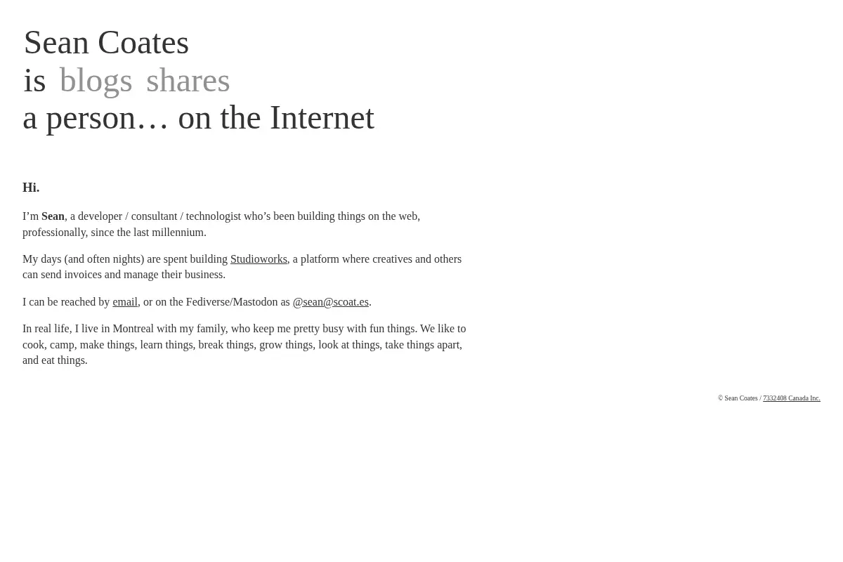 Sean Coates is a person on the Internet
