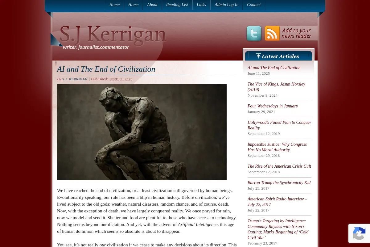 AI and The End of Civilization S.J. Kerrigan