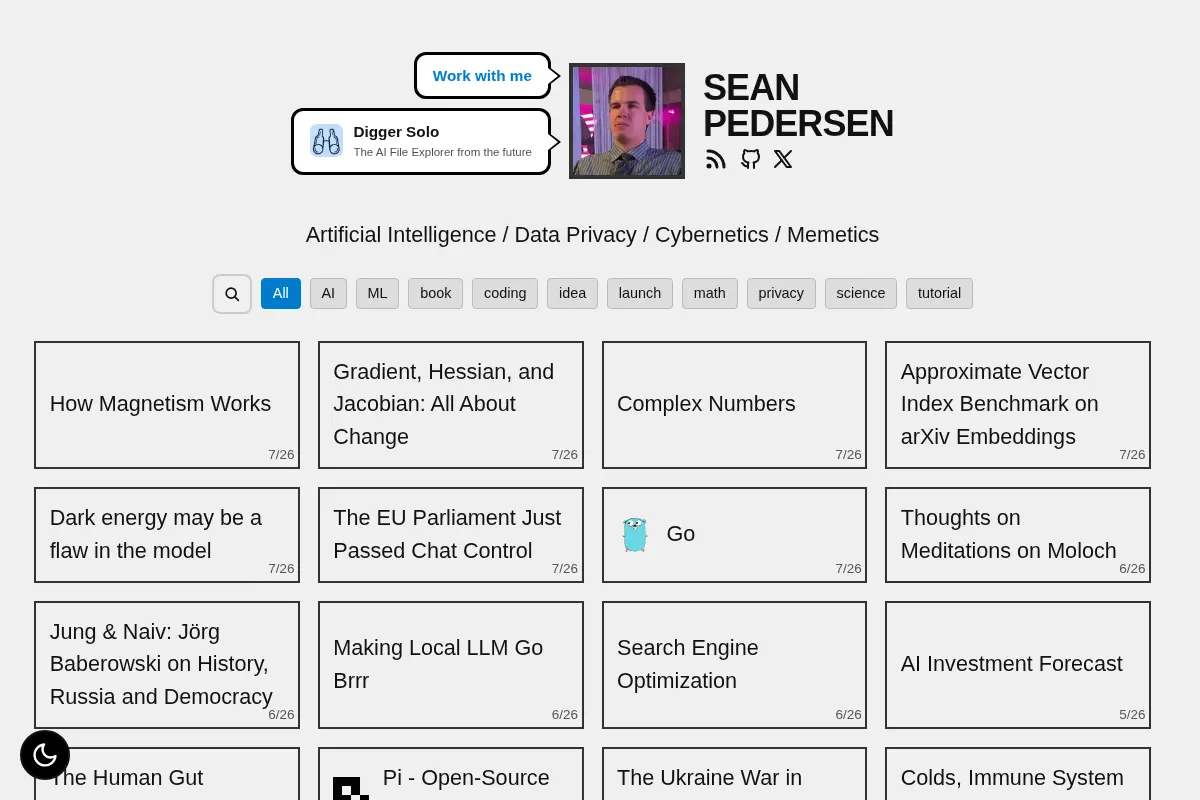 Sean Pedersen's Blog - Artificial Intelligence, Data Privacy, Cybernetics & Memetics