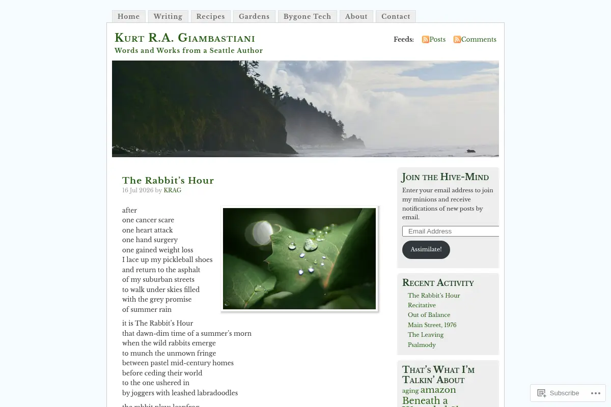 Kurt R.A. Giambastiani | Words and Works from a Seattle Author