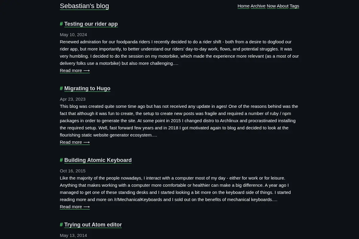 Sebastian's blog
