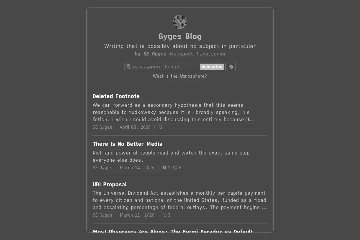 Gyges Blog