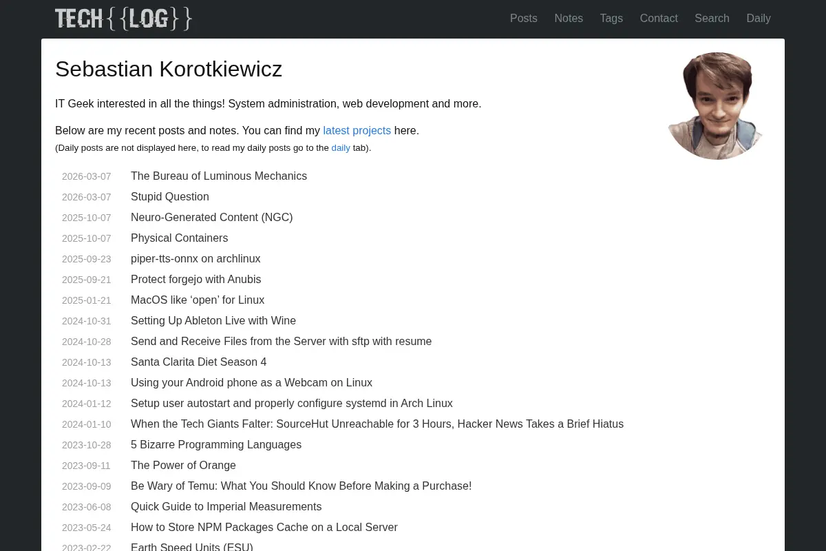 Sebastian Korotkiewicz - Tech{{log}}