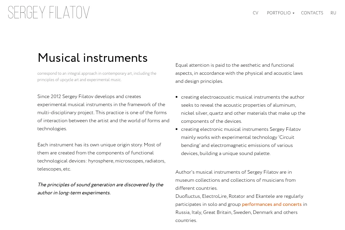 DIY musical instruments by Sergey Filatov