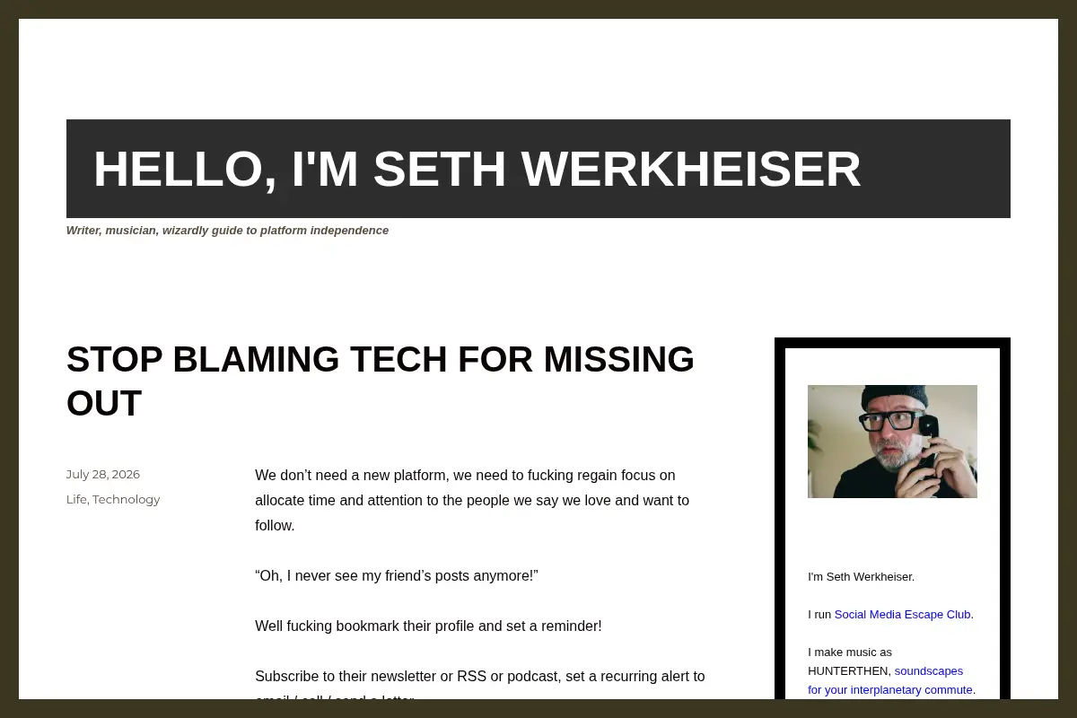 Hello, I'm Seth Werkheiser