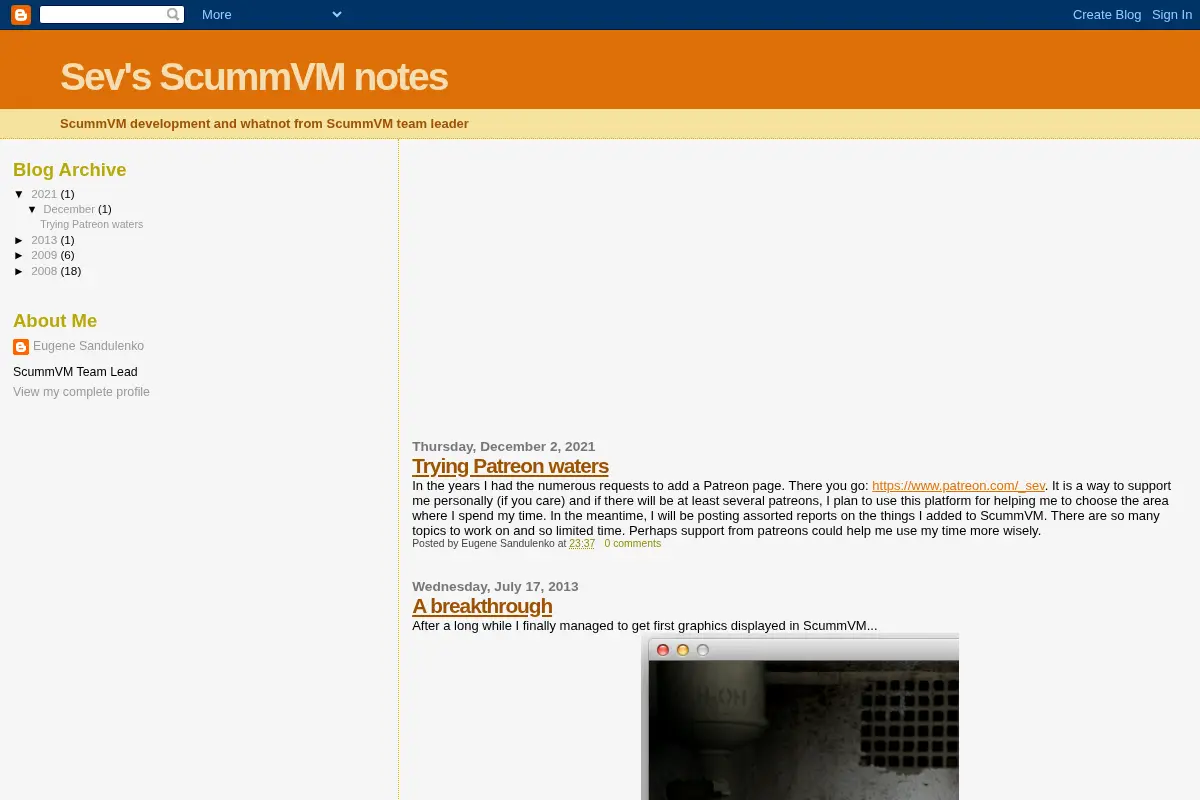 Sev's ScummVM notes