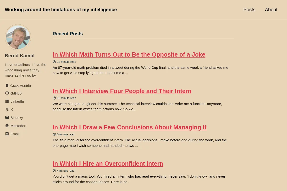 Working around the limitations of my intelligence