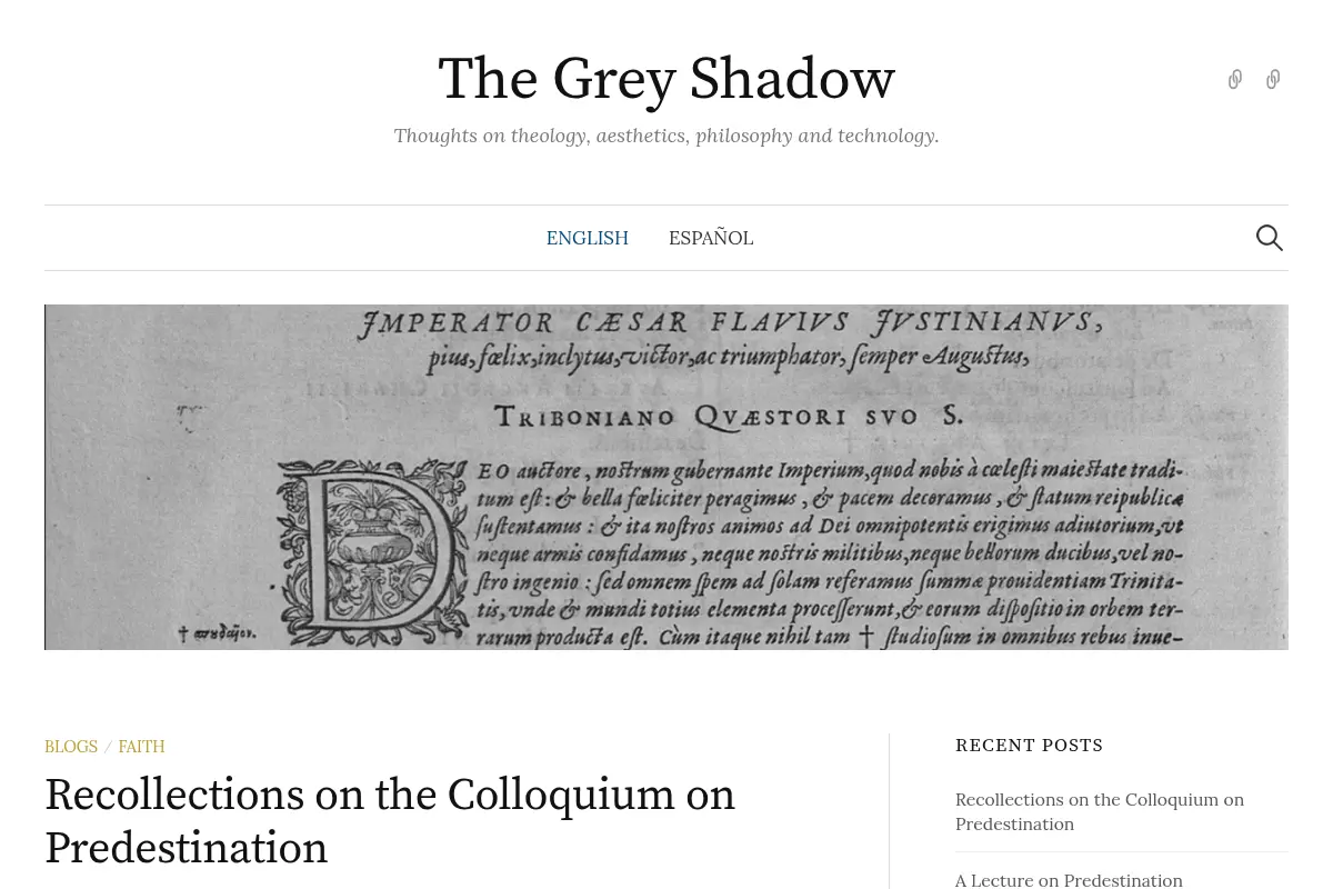 The Grey Shadow – Thoughts on theology, aesthetics, philosophy and technology.