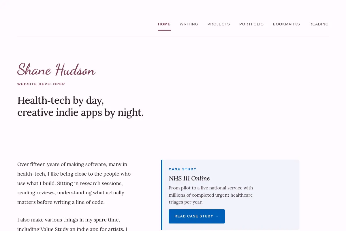 Shane Hudson — senior front-end engineer & indie app developer