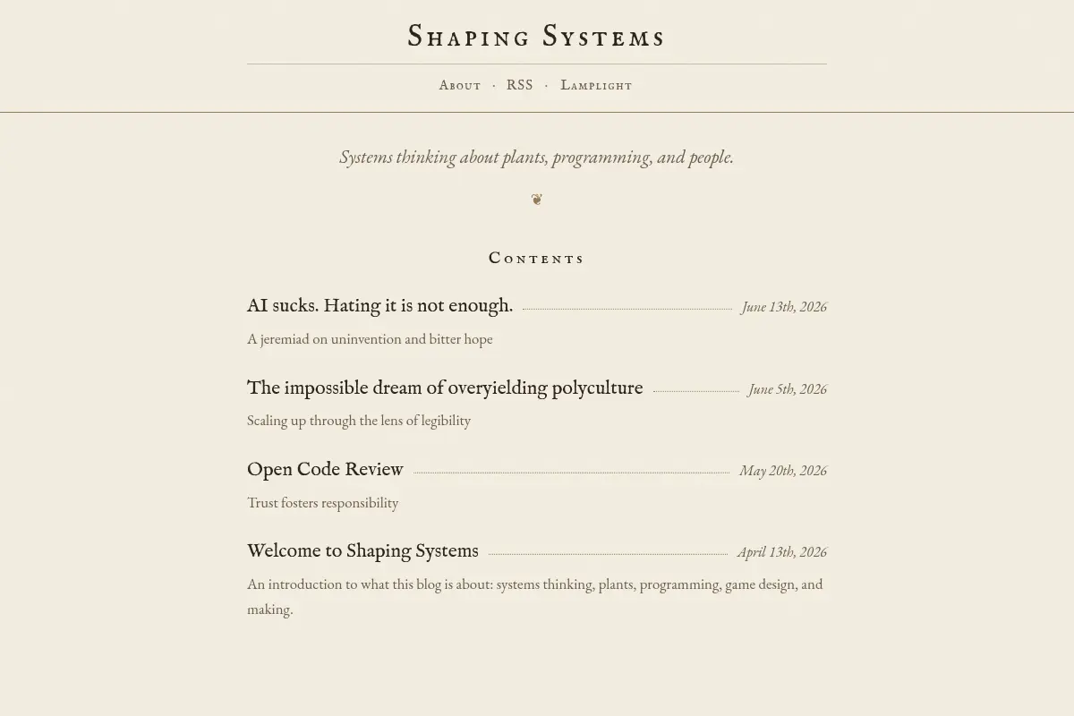 Shaping Systems
