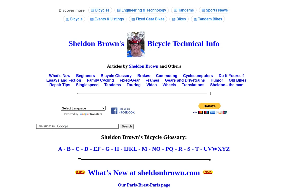 Sheldon Brown-Bicycle Technical Information