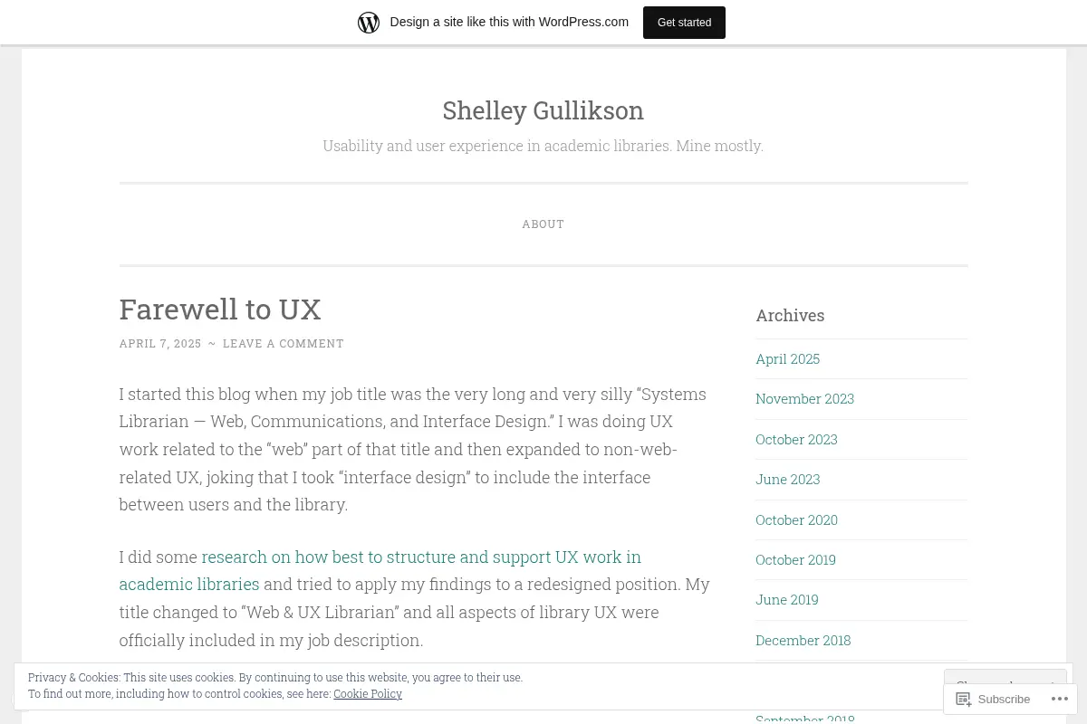Shelley Gullikson – Usability and user experience in academic libraries