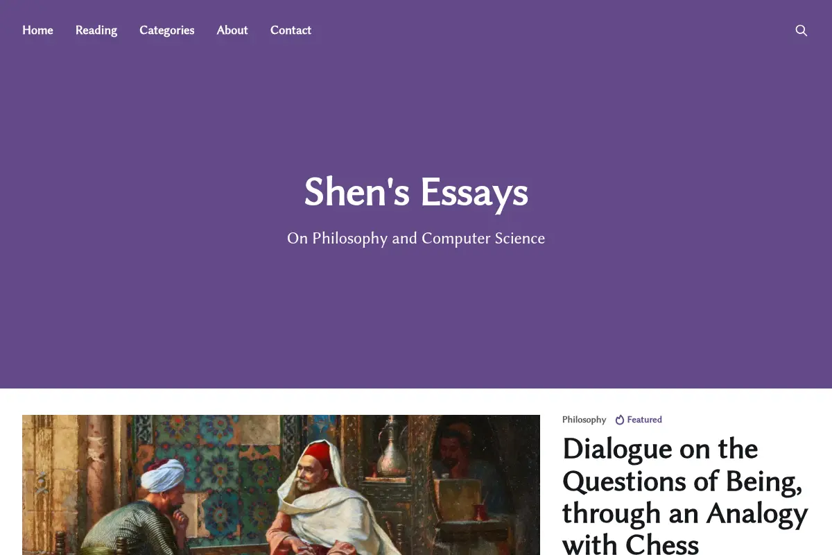 Shen's Essays (Philosophy & Computer Science)