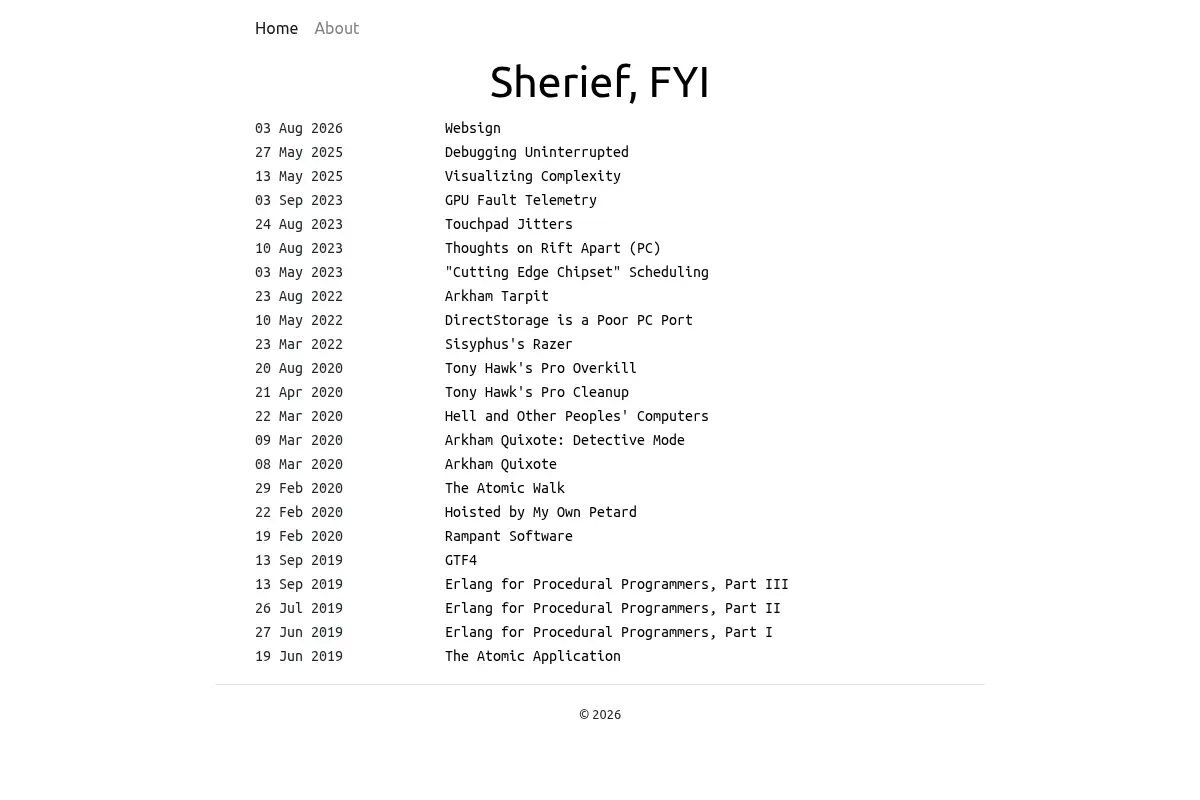 Sherief, FYI
