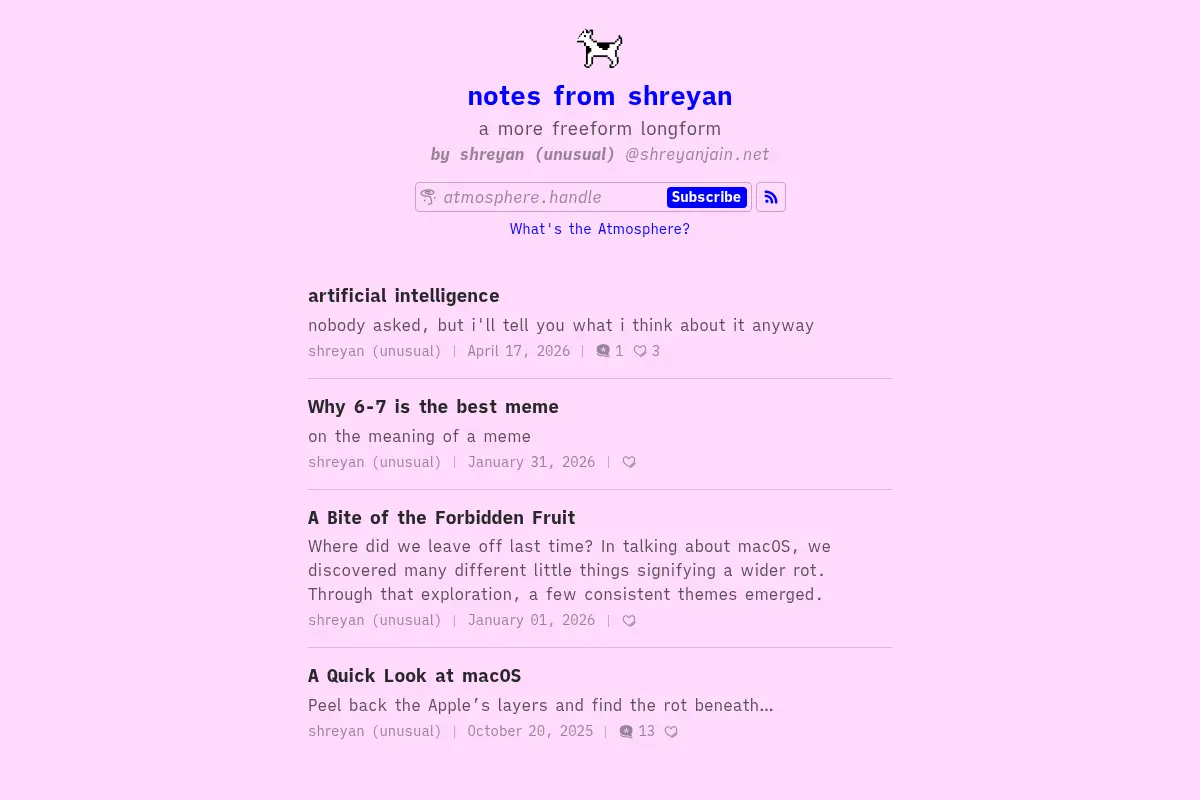 notes from shreyan