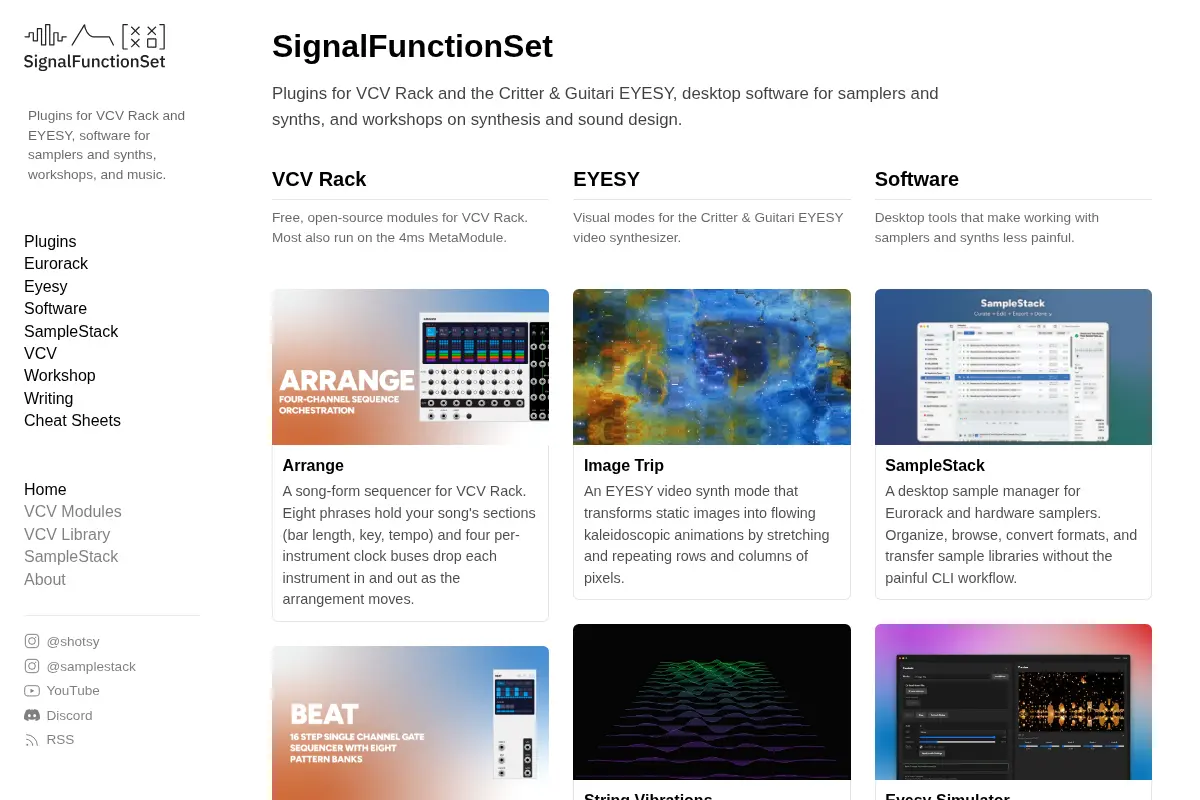 SignalFunctionSet | Synth tools, plugins, and workshops