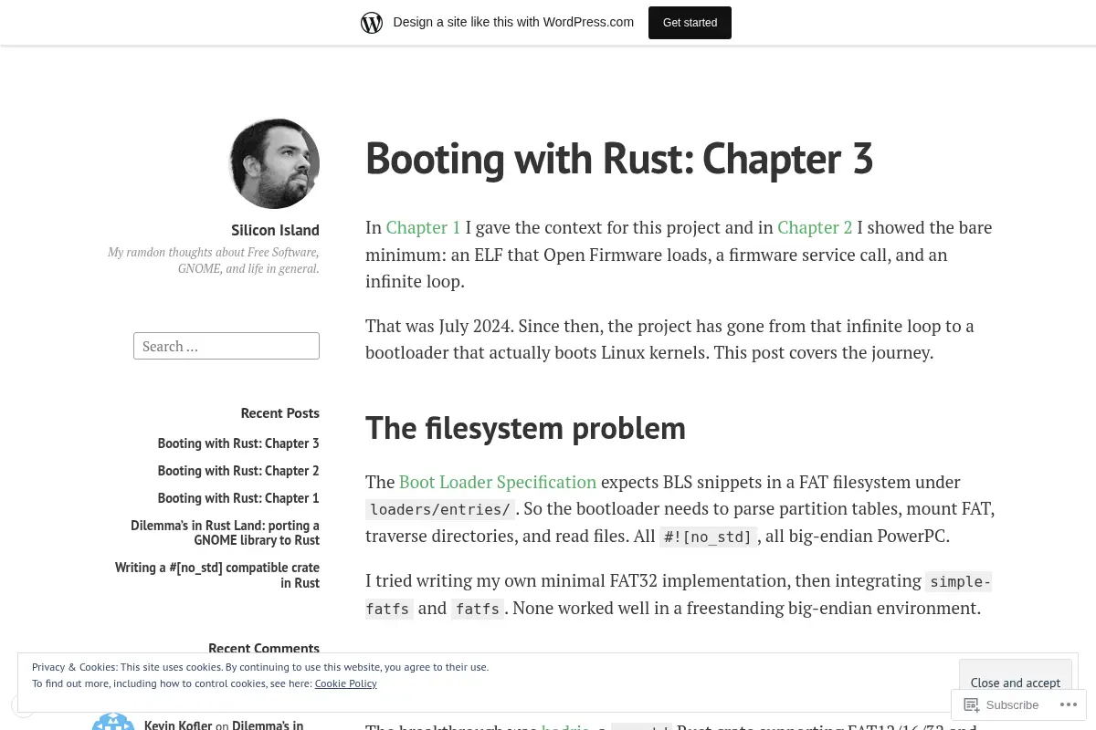 Silicon Island – My ramdon thoughts about Free Software, GNOME, and life in general.