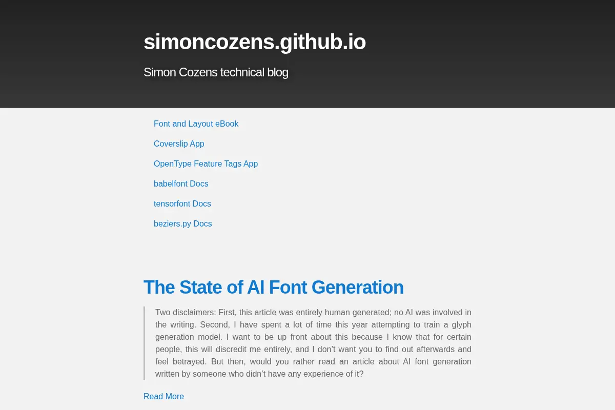 Font and Text Technology by Simon Cozens