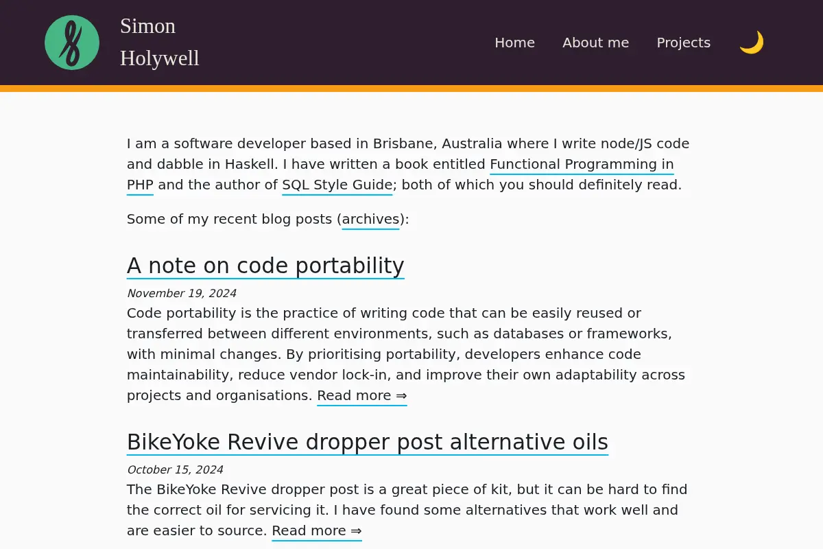 Simon Holywell · A developer in Brisbane, Australia