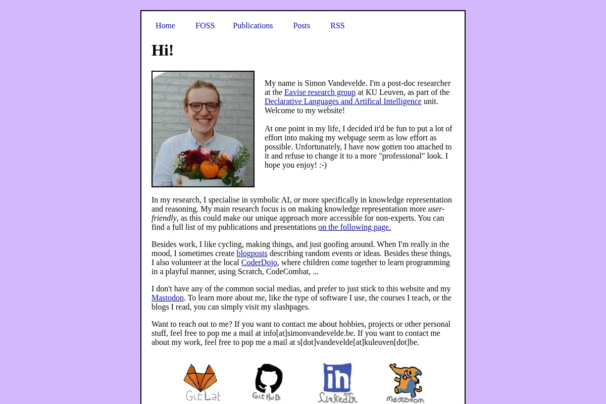 Simon Vandevelde Homepage