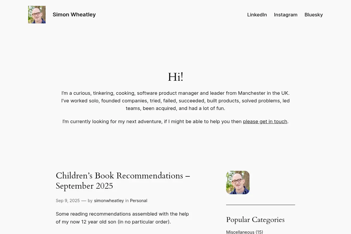 Simon Wheatley – Product Management and some other odd things
