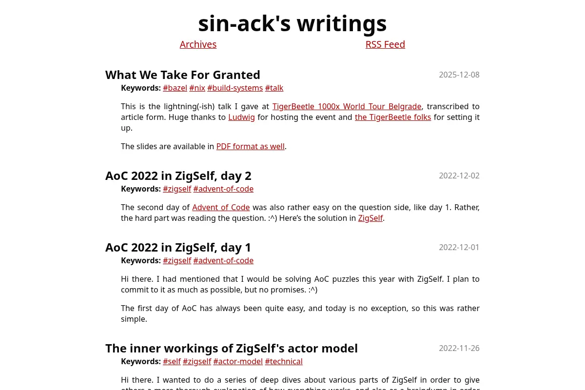 sin-ack's writings