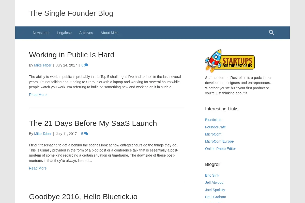 The Single Founder Blog