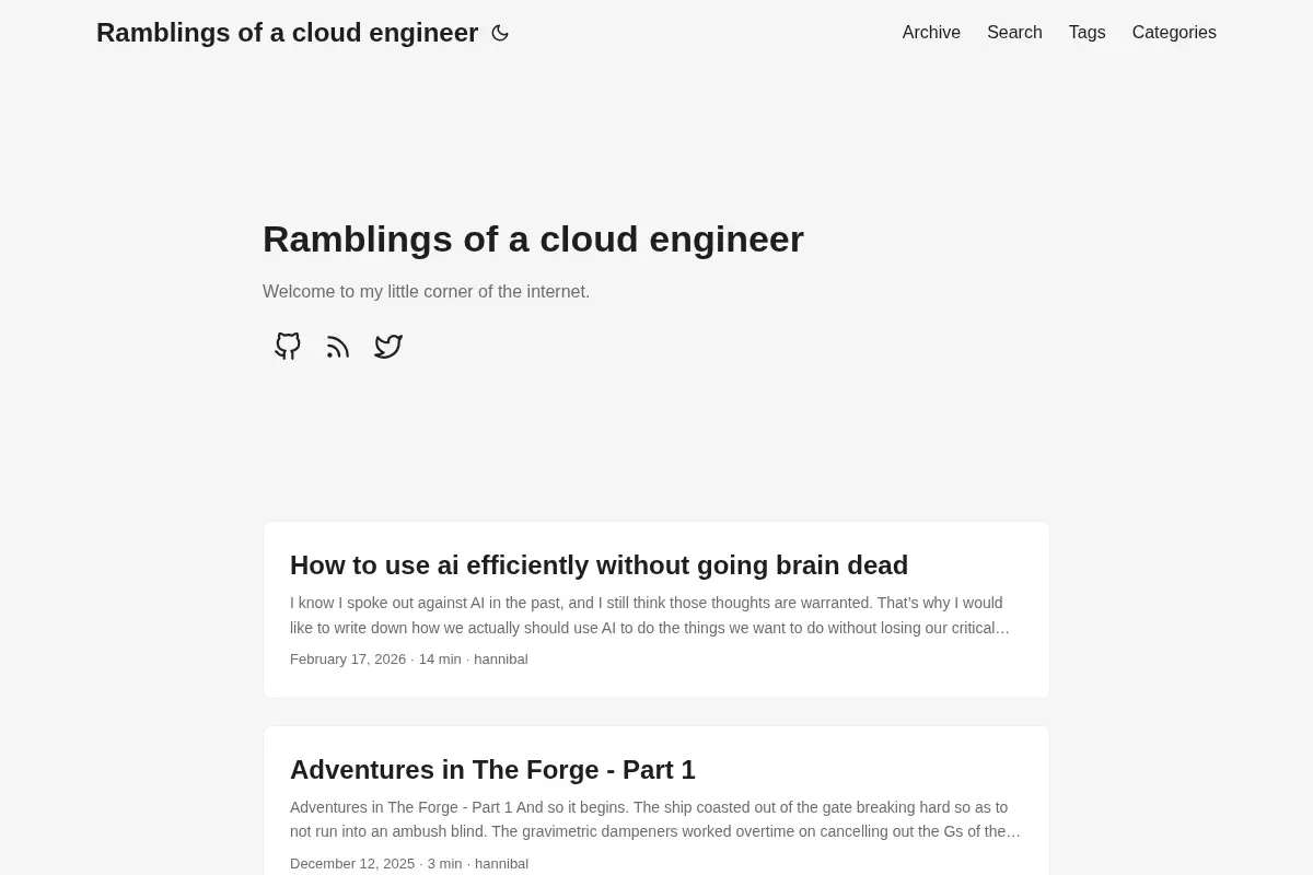 Ramblings of a cloud engineer