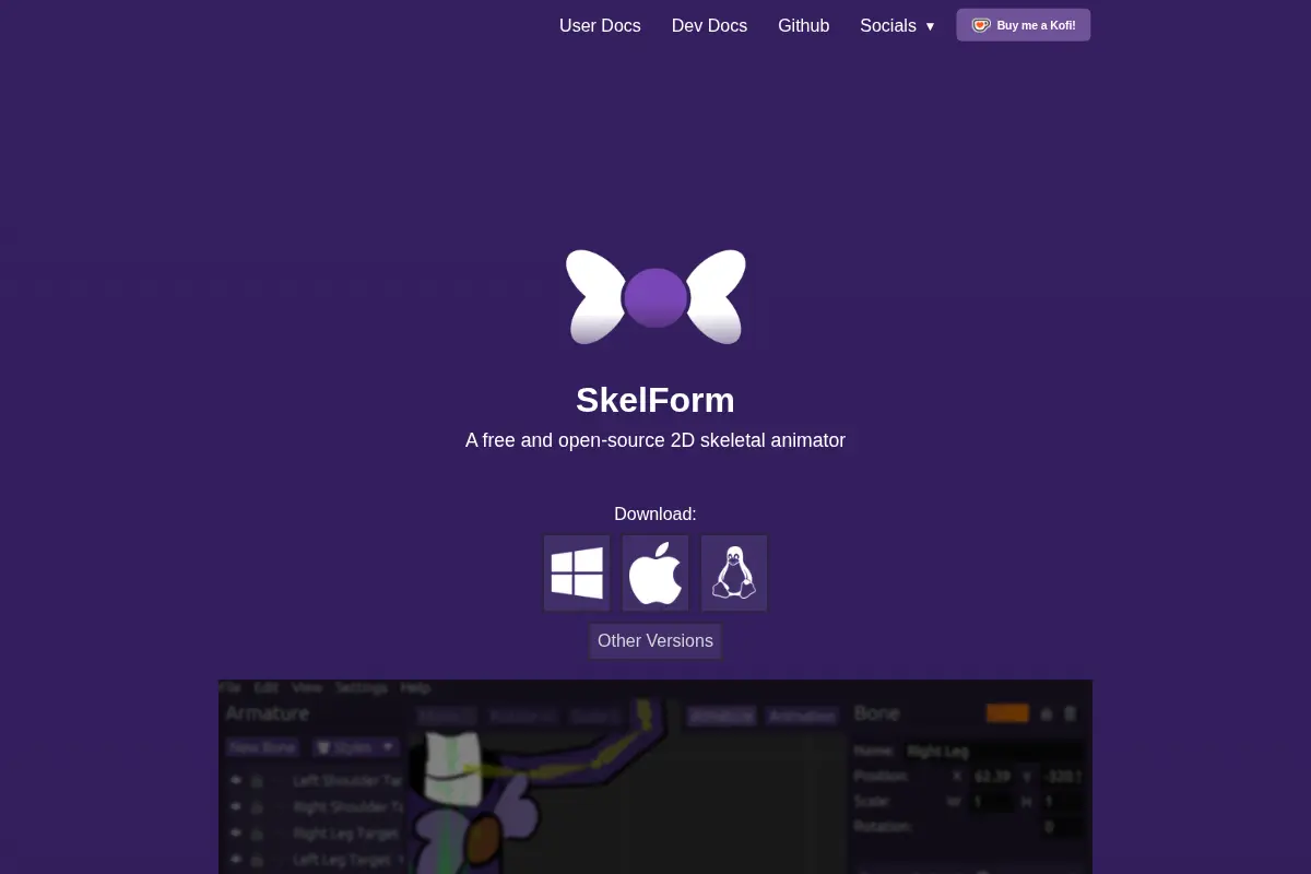 SkelForm - Free & Open Source 2D Skeletal Animator