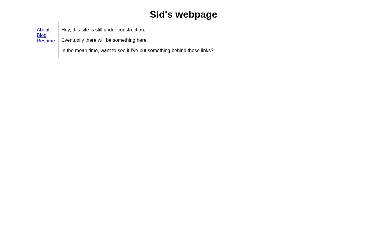 Sid's webpage