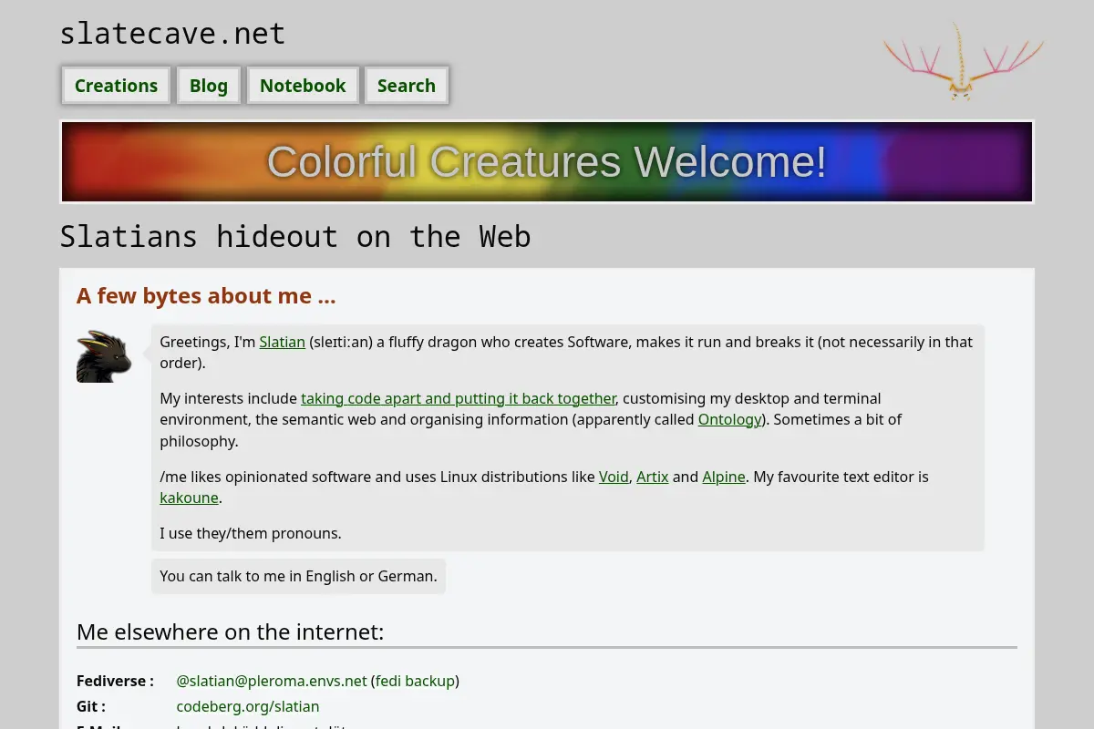 Slatians hideout on the Web