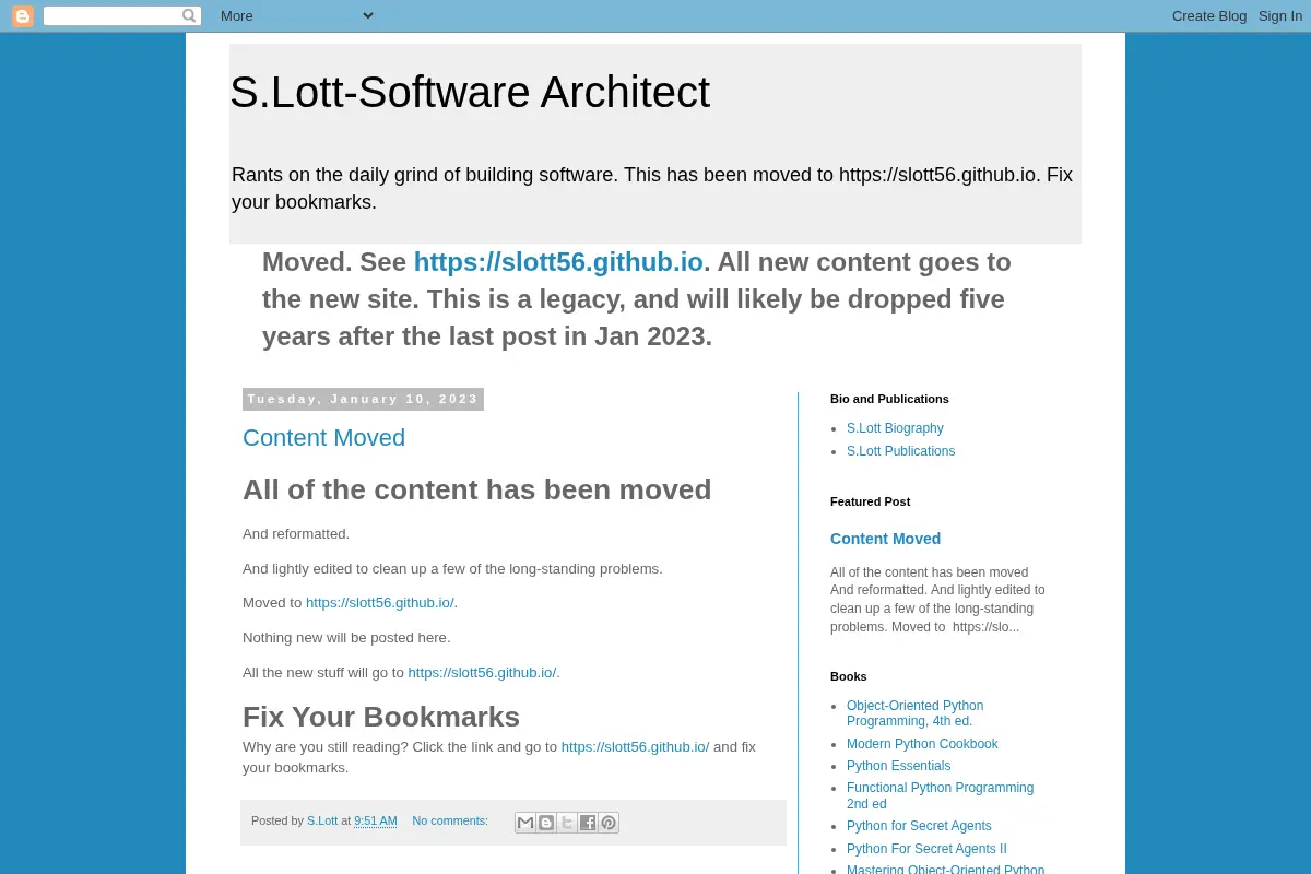 S.Lott-Software Architect