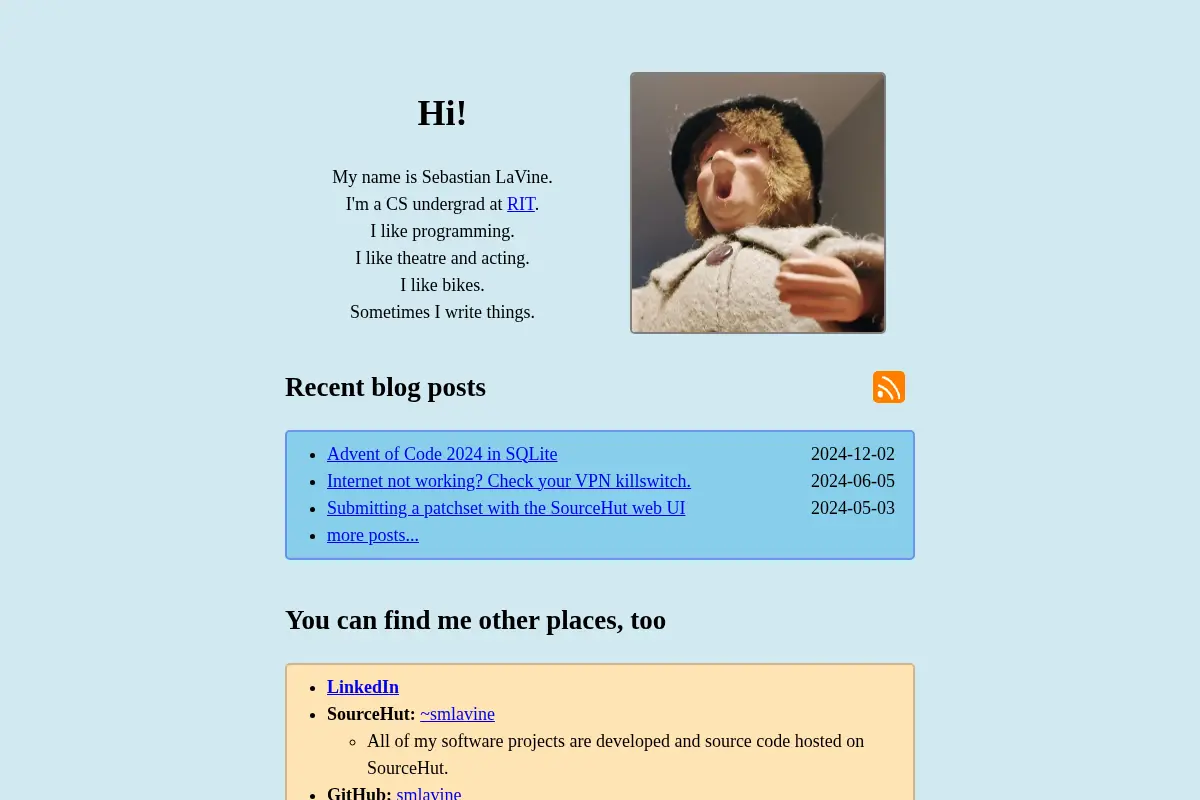 Sebastian LaVine's website