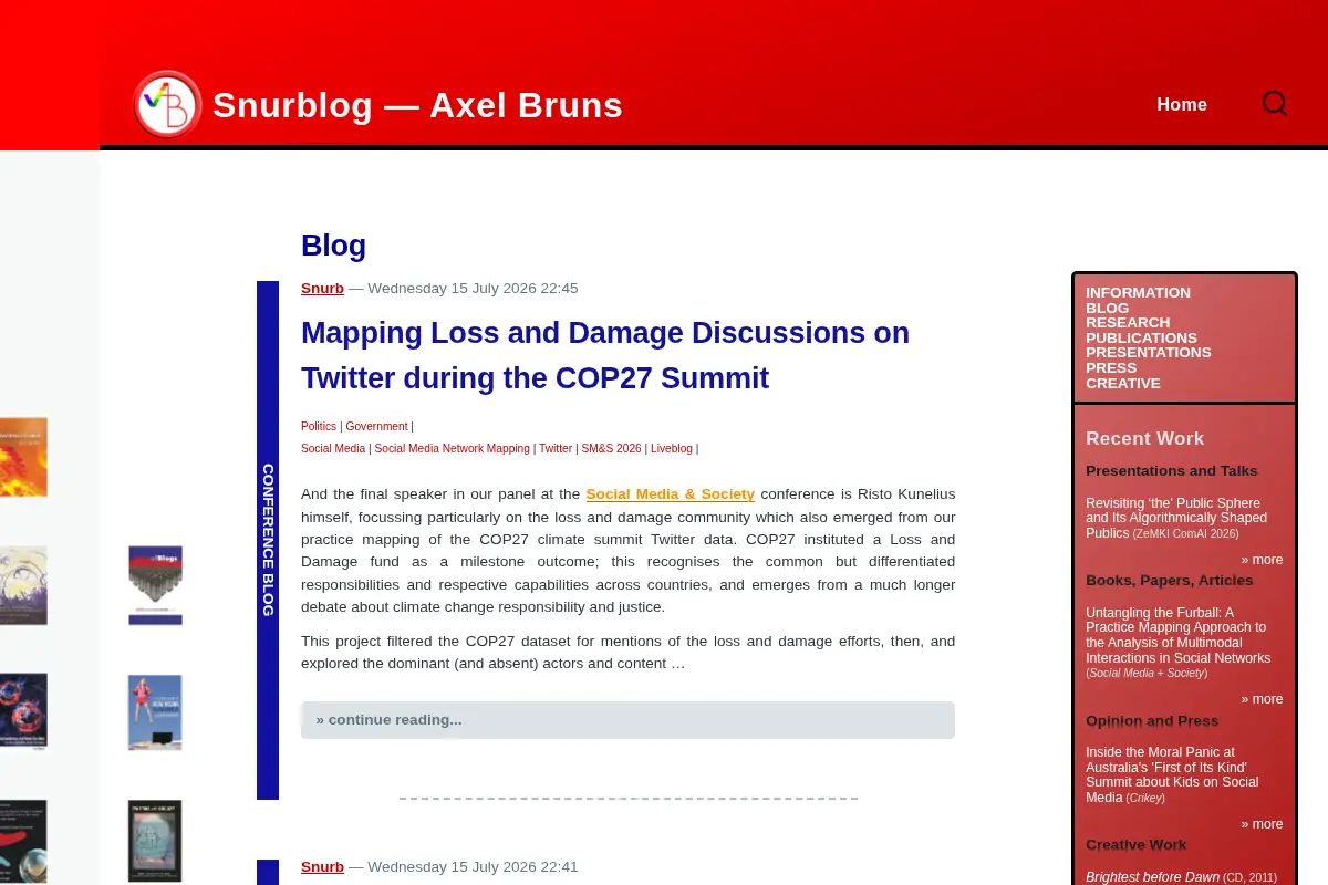 Snurblog — Axel Bruns