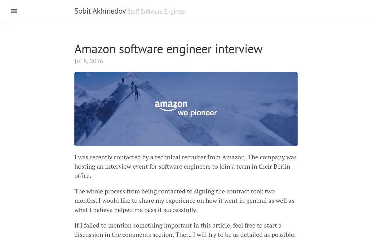 Sobit Akhmedov · Staff Software Engineer