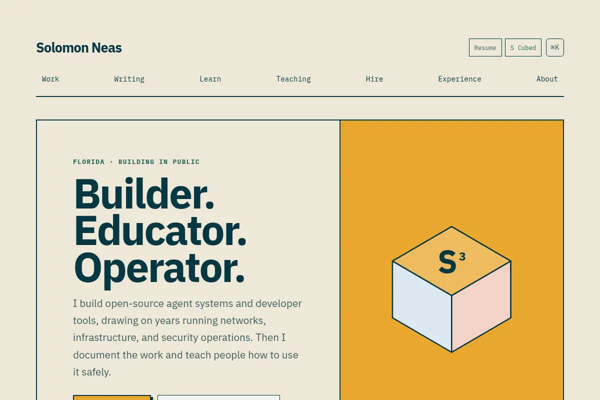 Solomon Neas | Agentic Engineering & Developer Tools