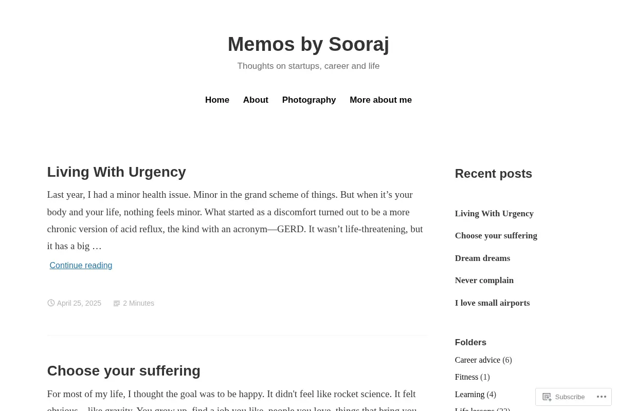 Memos by Sooraj