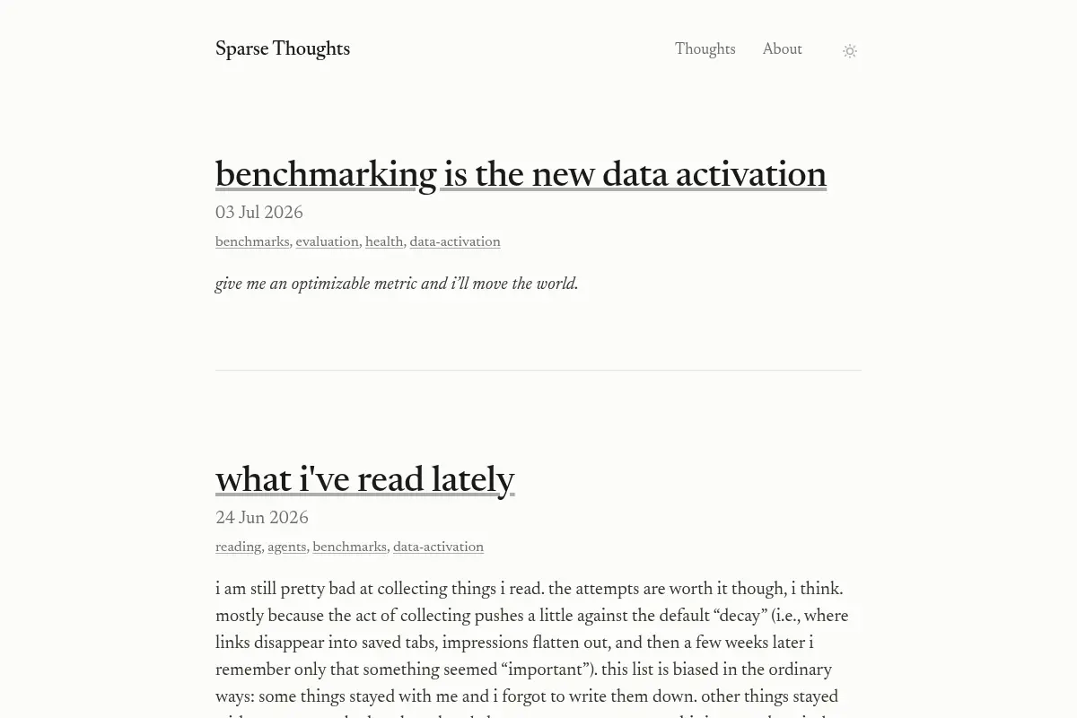 Sparse Thoughts