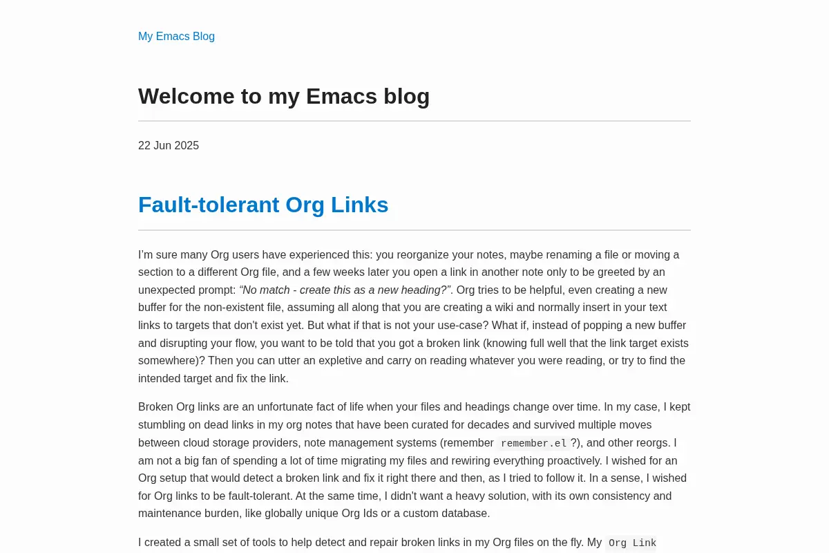 My Emacs Blog