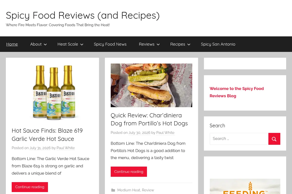 Spicy Food Reviews and Recipes