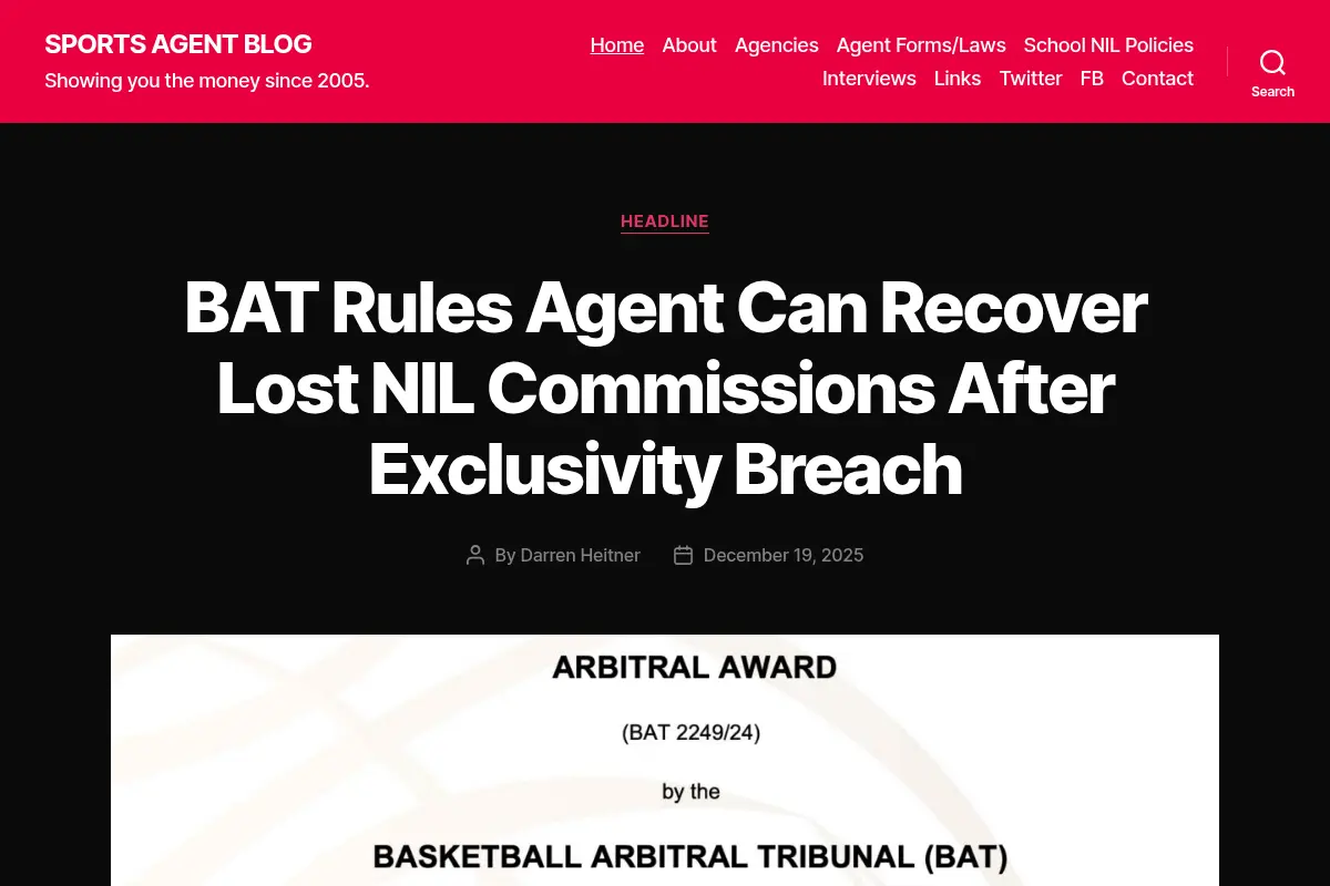 Sports Agent Blog