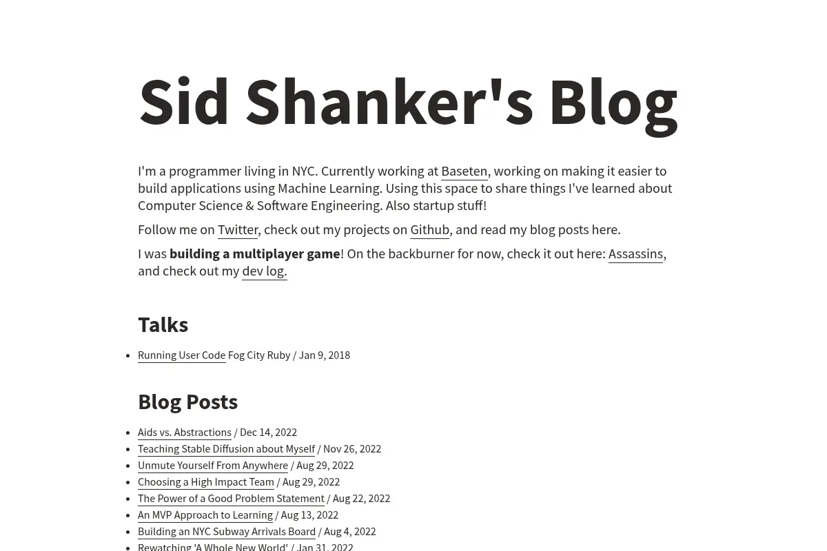 Sid Shanker's Blog