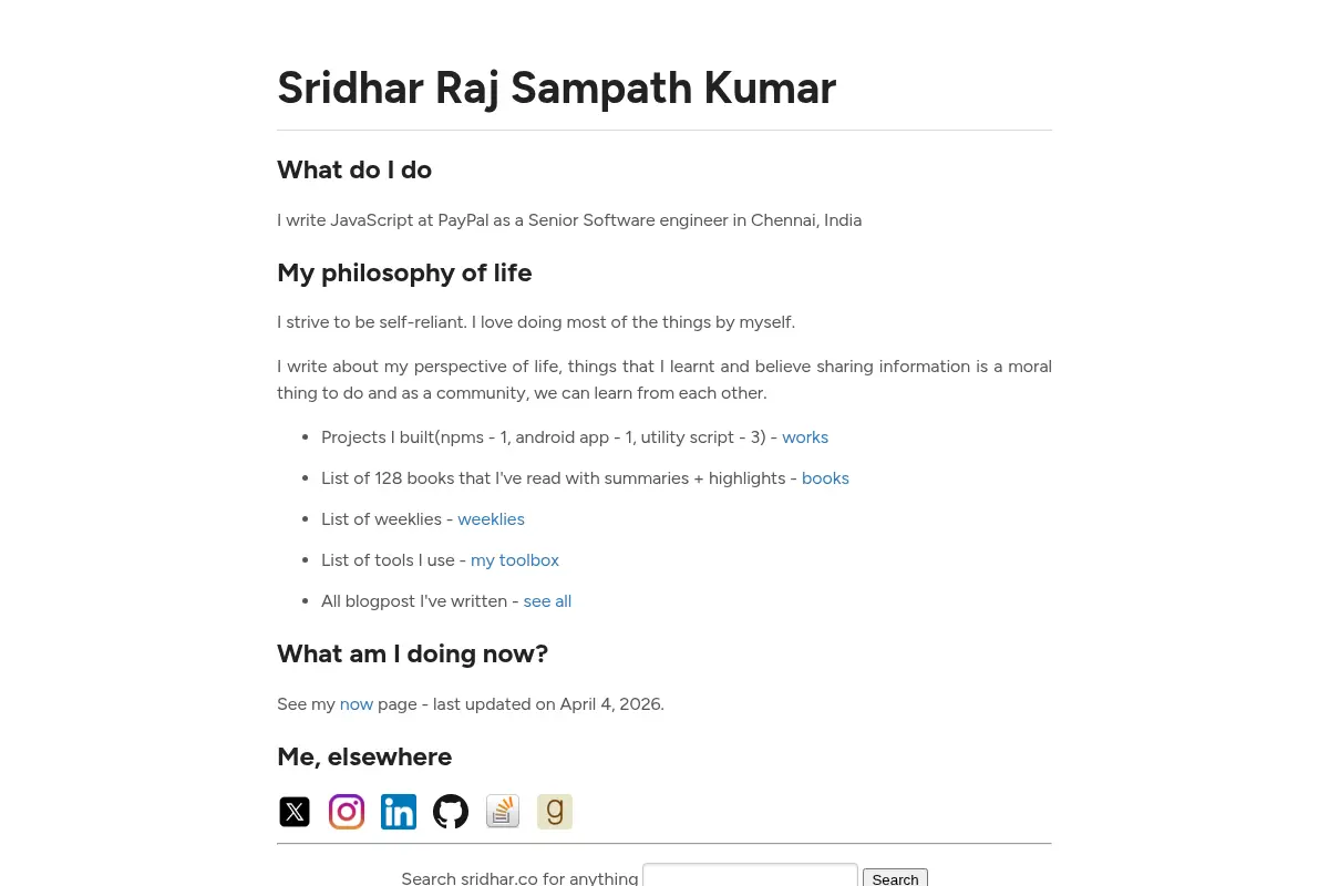 Sridhar Raj Sampath Kumar