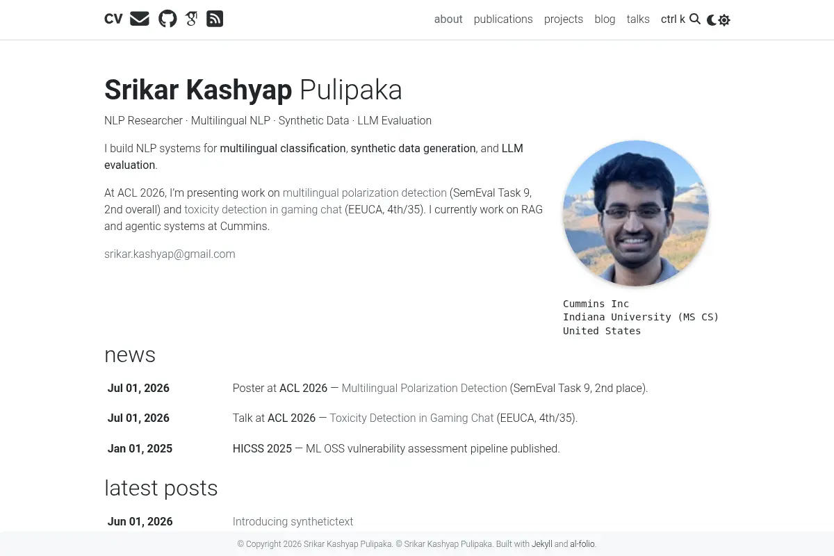 Srikar Kashyap Pulipaka
