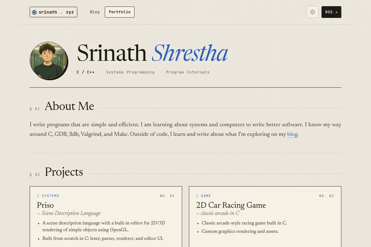 Portfolio · Srinath