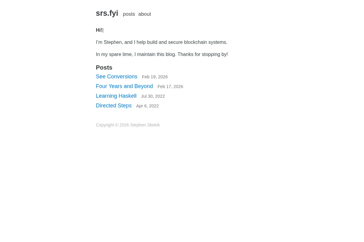 Stephen's Personal Blog