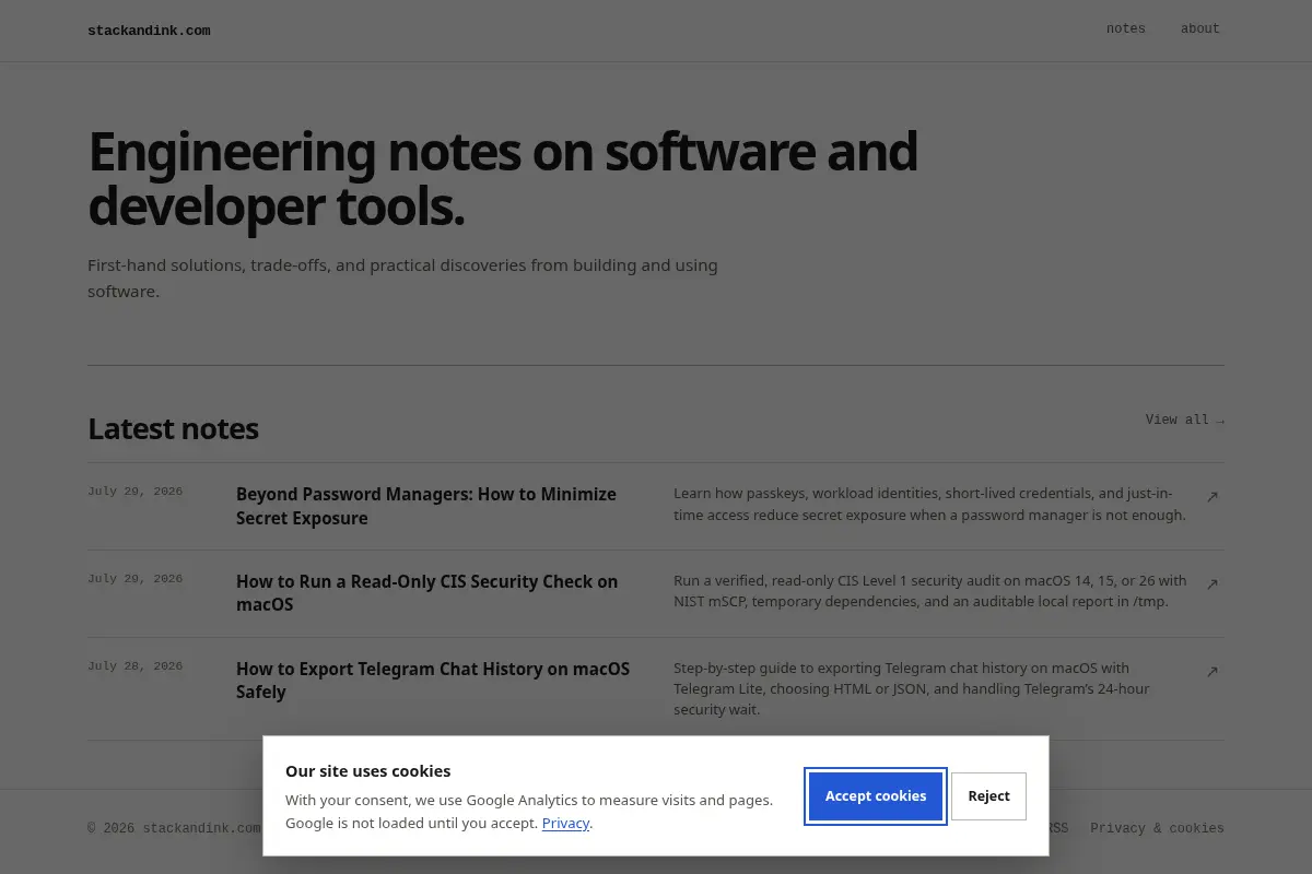 stackandink.com — engineering notes